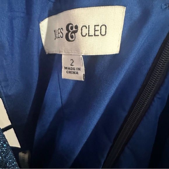 Cleo Blue Fit and Flare Cocktail Mini Dress - Picture 6 of 7